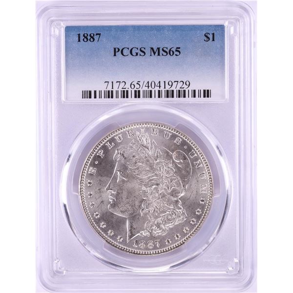 1887 $1 Morgan Silver Dollar Coin PCGS MS65