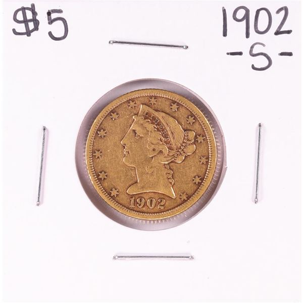 1902-S $5 Liberty Head Half Eagle Gold Coin
