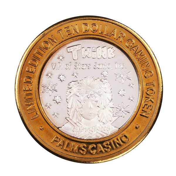 .999 Silver Palms Casino Las Vegas Nevada $10 Limited Edition Gaming Token