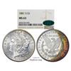 Image 1 : 1881-S $1 Morgan Silver Dollar Coin NGC MS63 CAC Amazing Toning