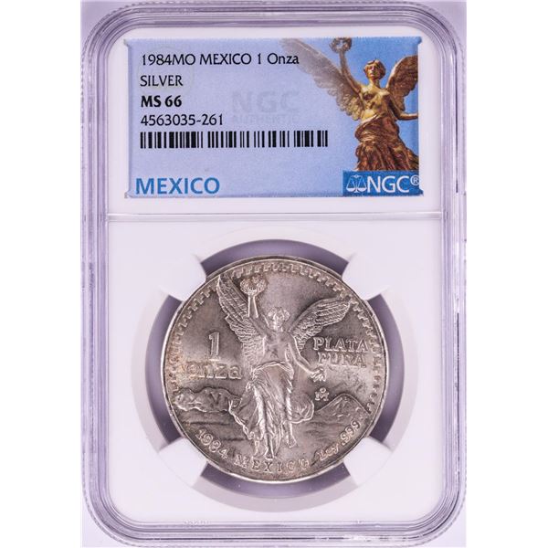 1984Mo Mexico 1 Onza Libertad Silver Coin NGC MS66