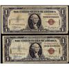 Image 1 : Lot of (2) 1935A $1 Hawaii WWII Emergency Issue Silver Certificate Notes