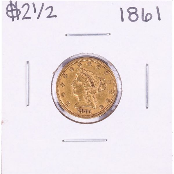 1861 $2 1/2 Liberty Head Half Eagle Gold Coin
