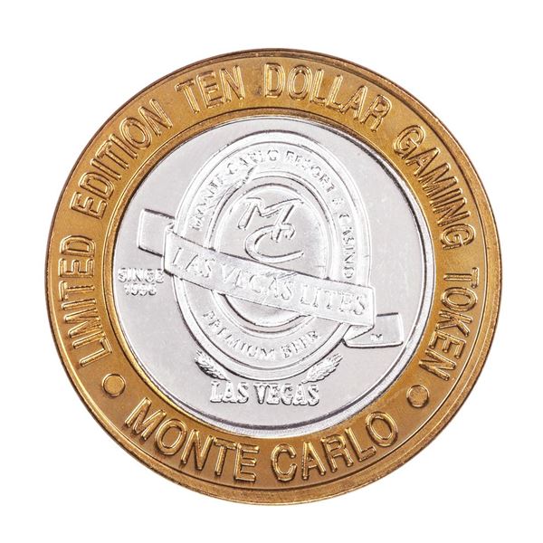 .999 Silver Monte Carlo Las Vegas, Nevada $10 Casino Limited Edition Gaming Token