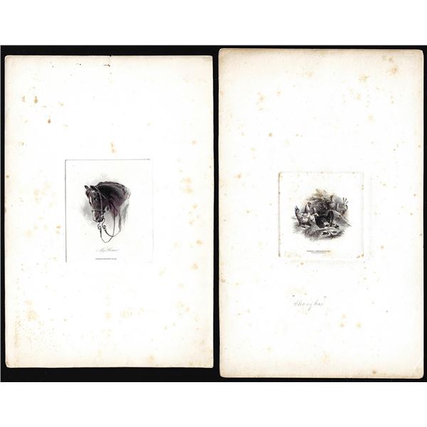 Lot of (2) 1800's Vignette from Original Proof Plates
