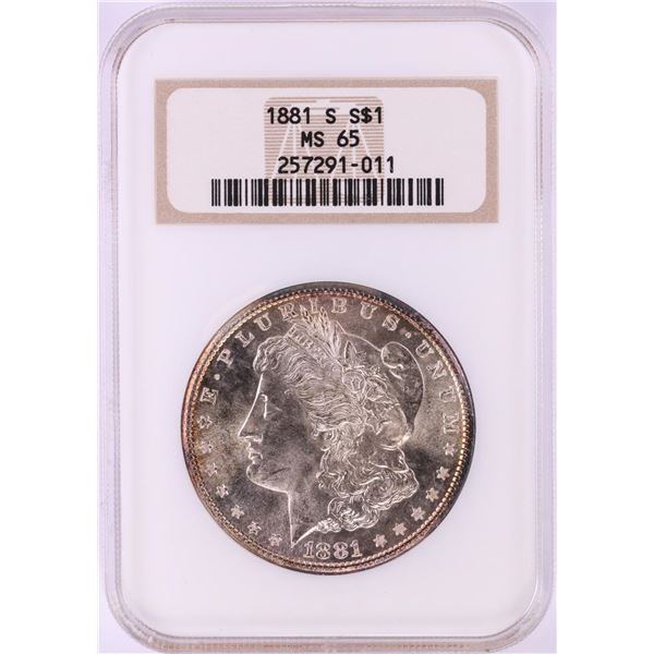 1881-S $1 Morgan Silver Dollar Coin NGC MS65 Old Fatty Holder