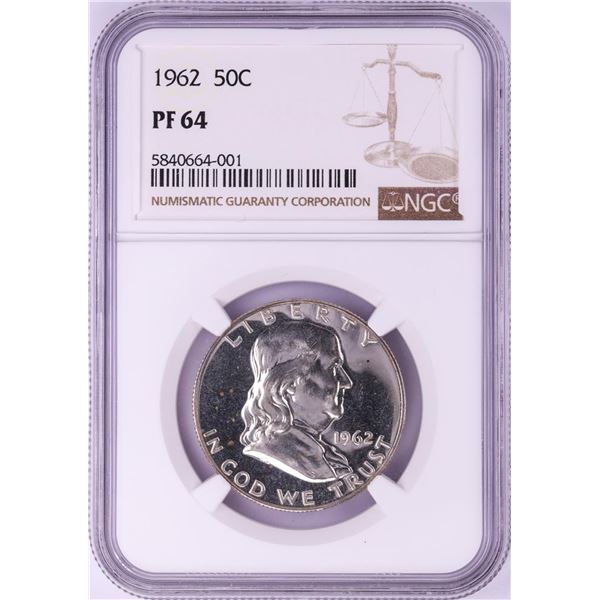 1962 Proof Franklin Half Dollar Coin NGC PF64