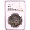 Image 1 : 1881-S $1 Morgan Silver Dollar Coin NGC MS62 Great Toning