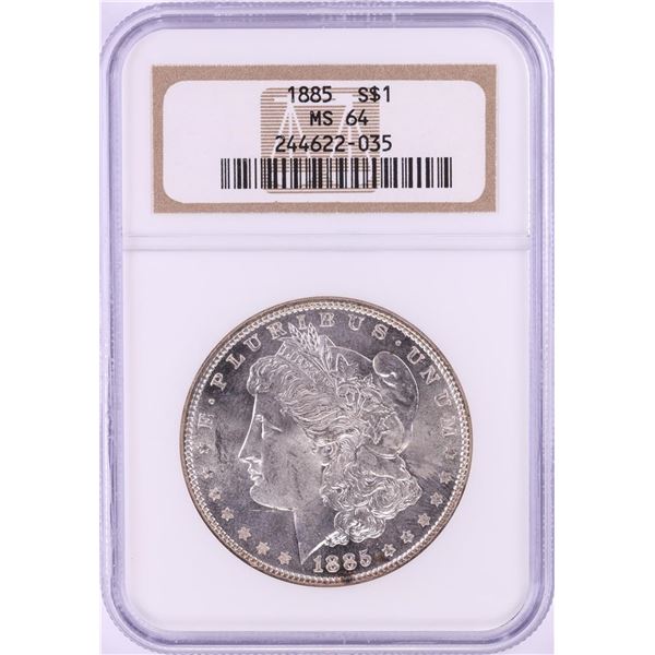 1885 $1 Morgan Silver Dollar Coin NGC MS64