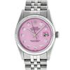 Image 2 : Rolex Men's Stainless Steel Pink Diamond Oyster Perpetual Datejust Wristwatch