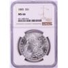 Image 1 : 1885 $1 Morgan Silver Dollar Coin NGC MS66