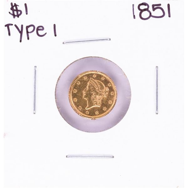 1851 $1 Type 1 Liberty Head Gold Dollar Coin