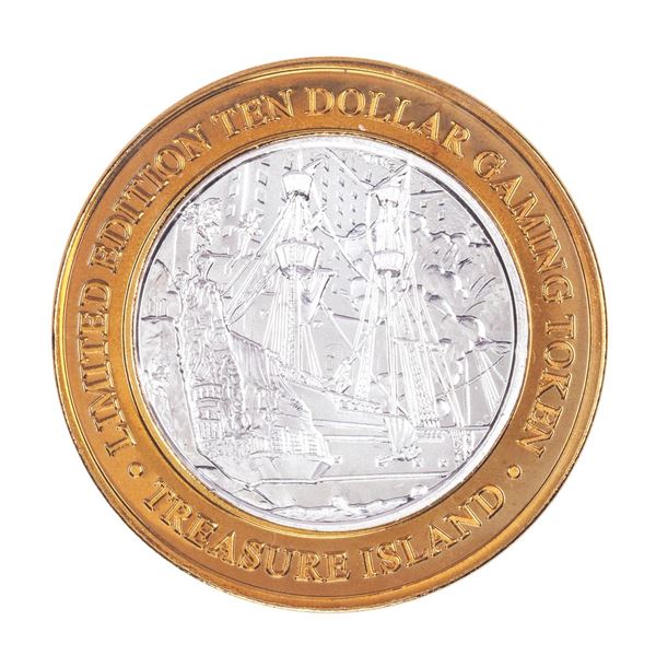 .999 Fine Silver Treasure Island Las Vegas, Nevada $10 Limited Edition Gaming Token