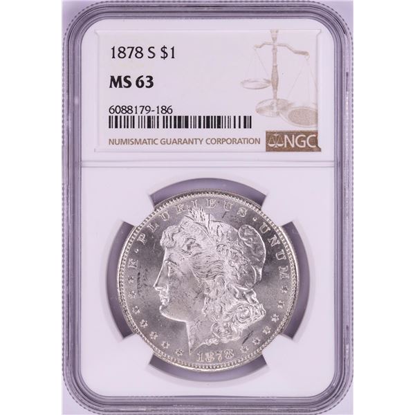 1878-S $1 Morgan Silver Dollar Coin NGC MS63