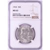 Image 1 : 1954 Franklin Half Dollar Coin NGC MS63