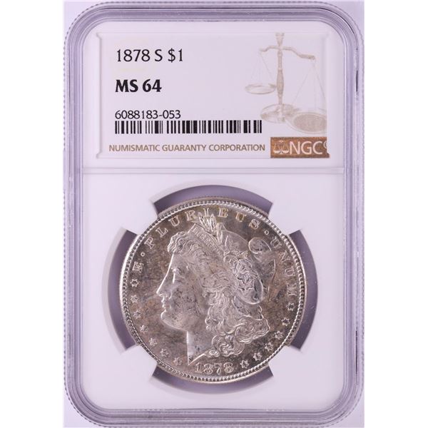 1878-S $1 Morgan Silver Dollar Coin NGC MS64