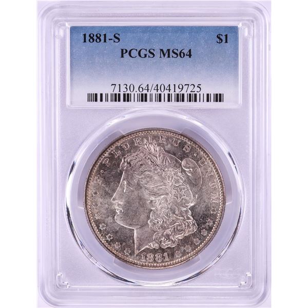 1881-S $1 Morgan Silver Dollar Coin PCGS MS64