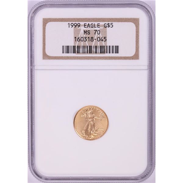 1999 $5 American Gold Eagle Coin NGC MS70