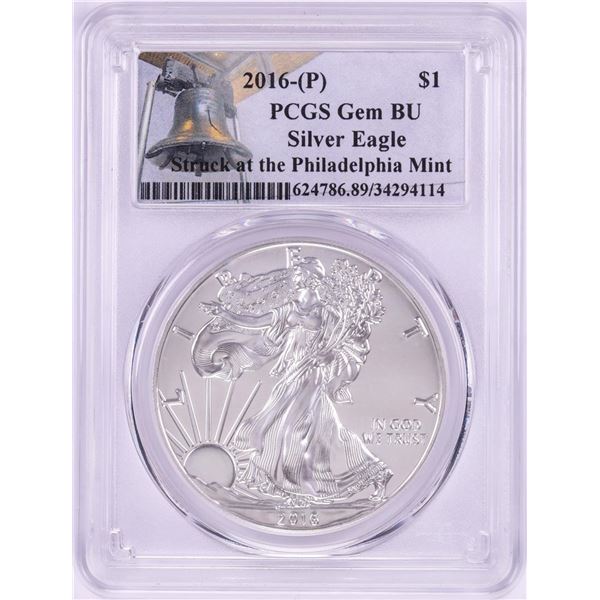 2016-P $1 American Silver Eagle Coin PCGS Gem BU Struck at the Philadelphia Mint