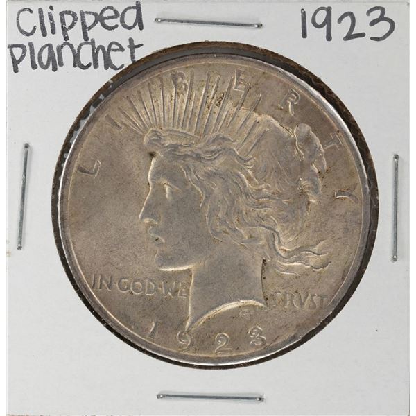 1923 $1 Peace Silver Dollar Coin - Clipped Planchet Error