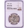 Image 1 : 1956 Franklin Half Dollar Coin NGC MS64FBL