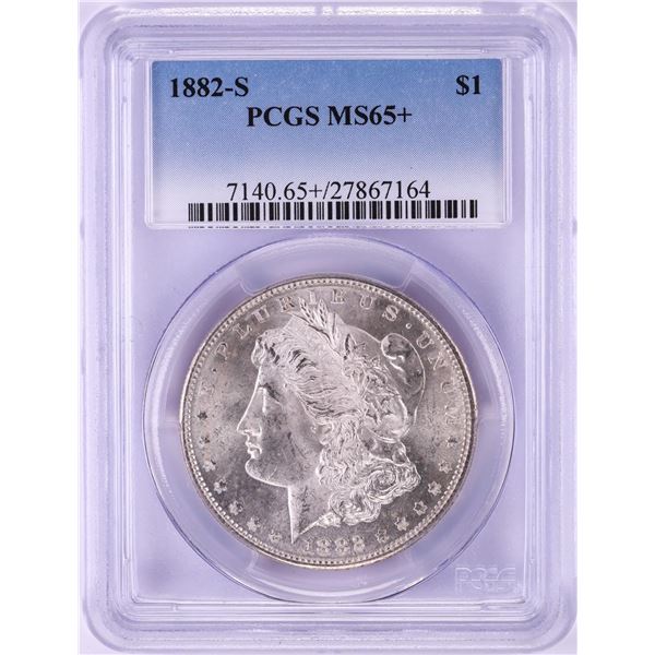 1882-S $1 Morgan Silver Dollar Coin PCGS MS65+