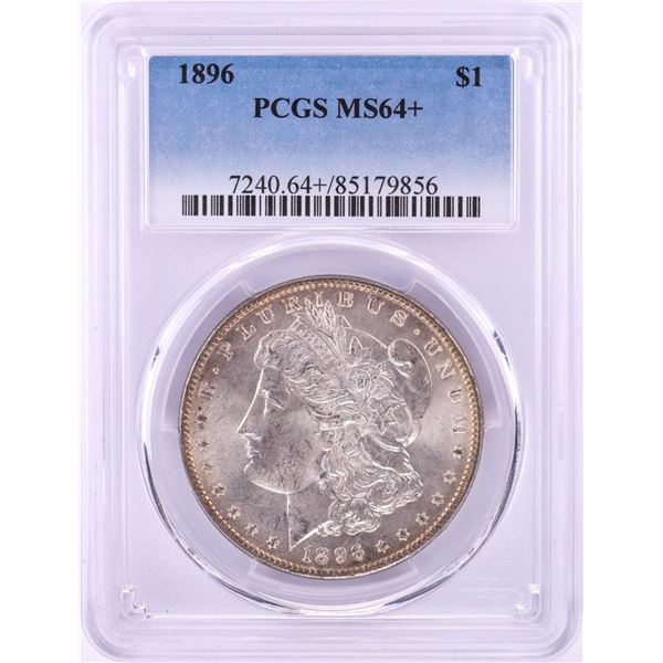 1896 $1 Morgan Silver Dollar Coin PCGS MS64+