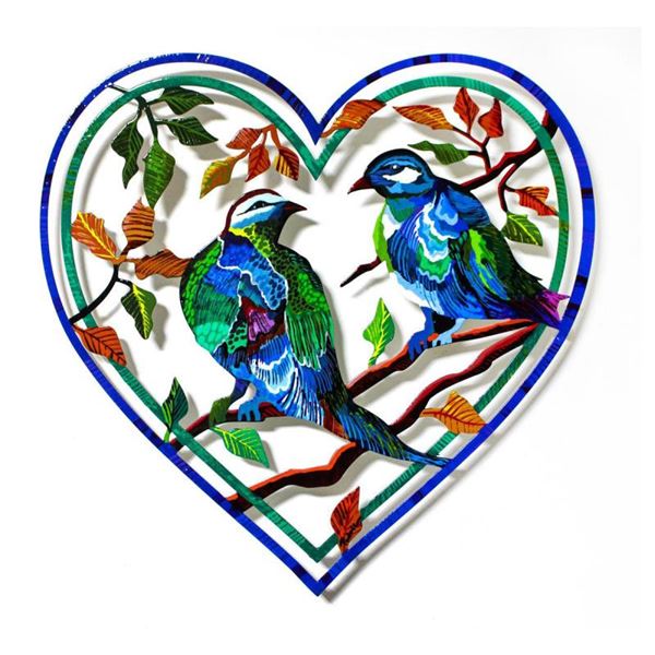 Govezensky "Love Birds XX" Original Mixed Media on Metal