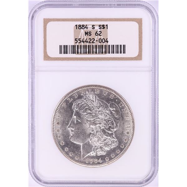 1884-S $1 Morgan Silver Dollar Coin NGC MS62
