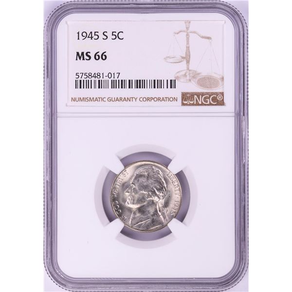 1945-S Jefferson Nickel Coin NGC MS66