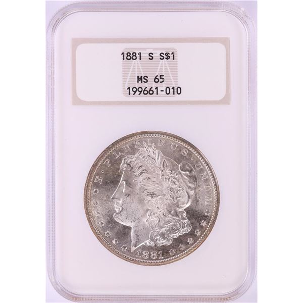 1881-S $1 Morgan Silver Dollar Coin NGC MS65 Old Fatty Holder