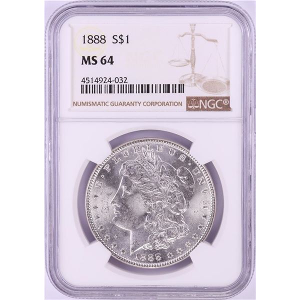 1888 $1 Morgan Silver Dollar Coin NGC MS64