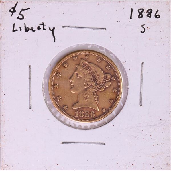 1886-S $5 Liberty Head Half Eagle Gold Coin