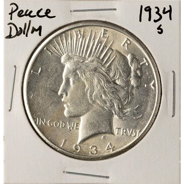 1934-S $1 Peace Silver Dollar Coin