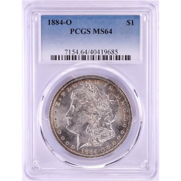 1884-O $1 Morgan Silver Dollar Coin PCGS MS64 Nice Toning