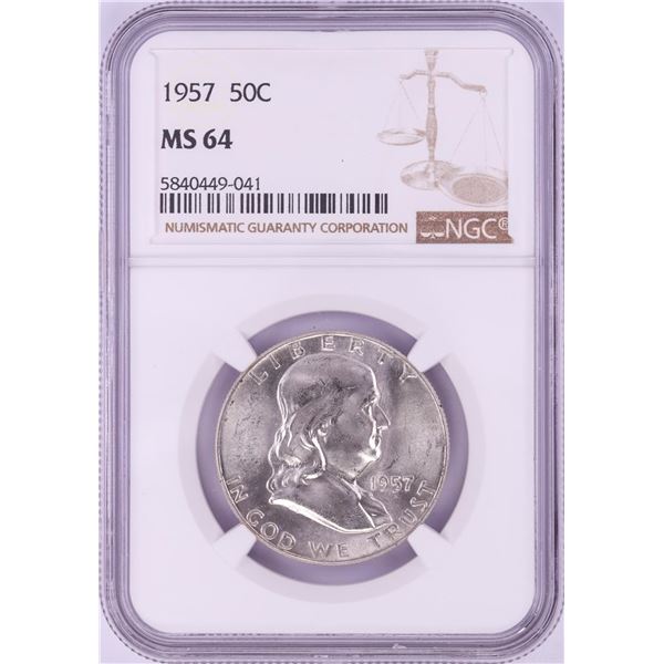 1957 Franklin Half Dollar Coin NGC MS64