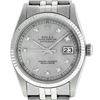 Image 1 : Rolex Men's Stainless Steel 36MM Diamond Oyster Perpetual Datejust Watch