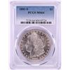 Image 1 : 1881-S $1 Morgan Silver Dollar Coin PCGS MS64