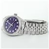 Image 5 : Rolex Men's Stainless Steel Purple Diamond 36MM Datejust Watch