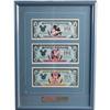 Image 1 : Framed, "Disney Dollars"  Mickey, Goofy & Minnie