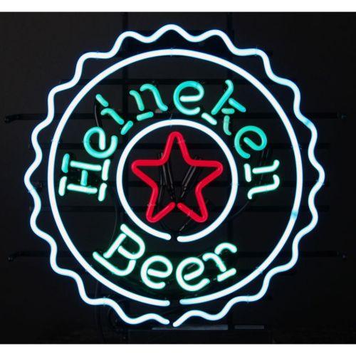 Neon Sign Heineken Beer Bottle Cap Shaped