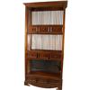 Image 1 : Tall Wooden Bookcase, Mahogany  3 sets of Drawers