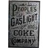 Image 1 : Reverse Glass Ad Sign  "Peoples Gas Light & Coke"