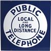 Image 1 : 2 sided Porcelain Telephone Sign  18 x 18 "