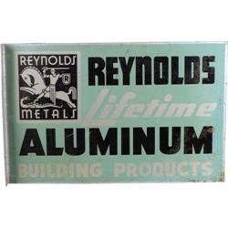 2 Sided Flange Sign  "Reynolds Aluminum"  13 x 20 "