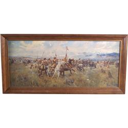 Charles M. Russell  picture "The Gathering"  32 x 16 "
