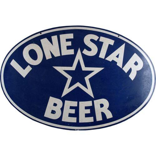 Lone Star Beer Oval Tin Sign 24 x 36