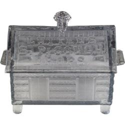 Lutted's, S.P.  Cough Drops,  Glass Log Cabin on legs