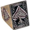 Image 1 : Custom Made "Ace of Spades"14K  Gold & Diamond Ring