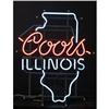 Image 1 : Neon Sign    Coors Beer w /Illinois State Shape